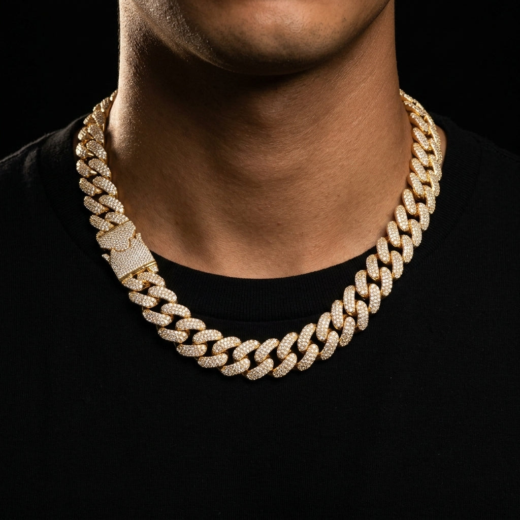 18mm Buckle Clasp Curb Cuban Chain - Different Drips