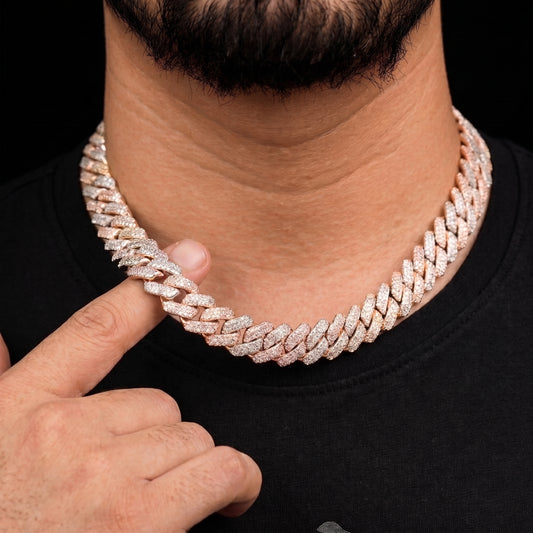 12mm Two-Tone Prong Cuban Link Choker - Different Drips