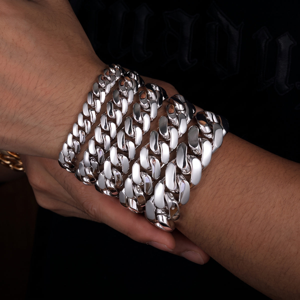 10-20mm 18K Gold Miami Cuban Bracelet w/ Iced Clasp - Different Drips