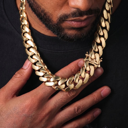 20mm 18k Gold Miami Cuban Link Chain - Different Drips