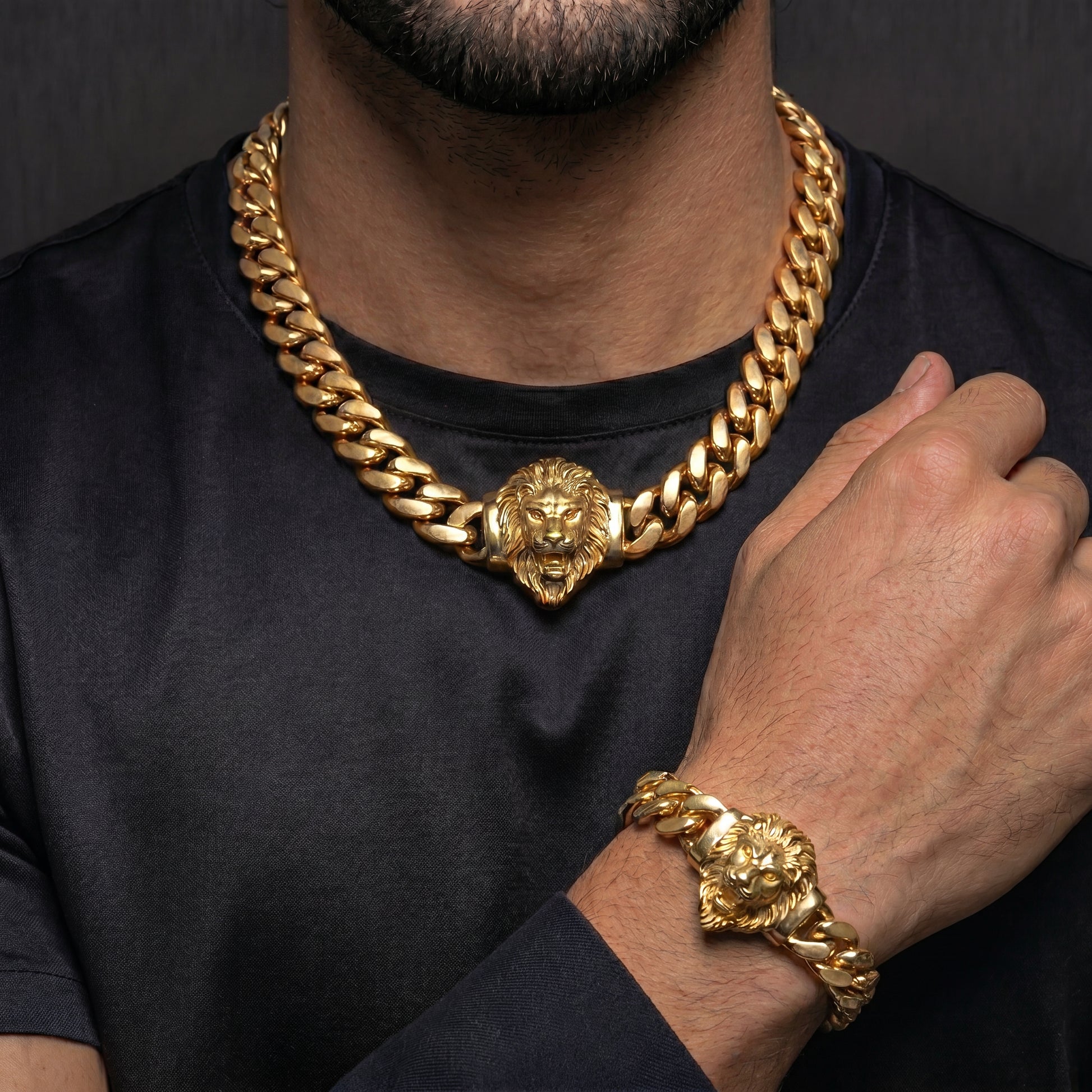 Lion Head Miami Cuban Link Chain - Different Drips