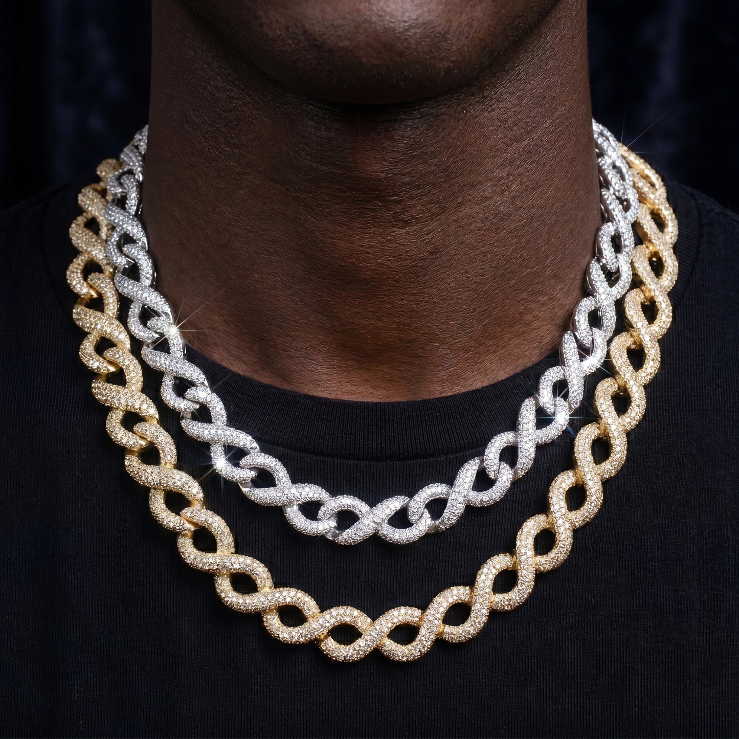 15mm Iced Out Infinity Link Chain - Different Drips