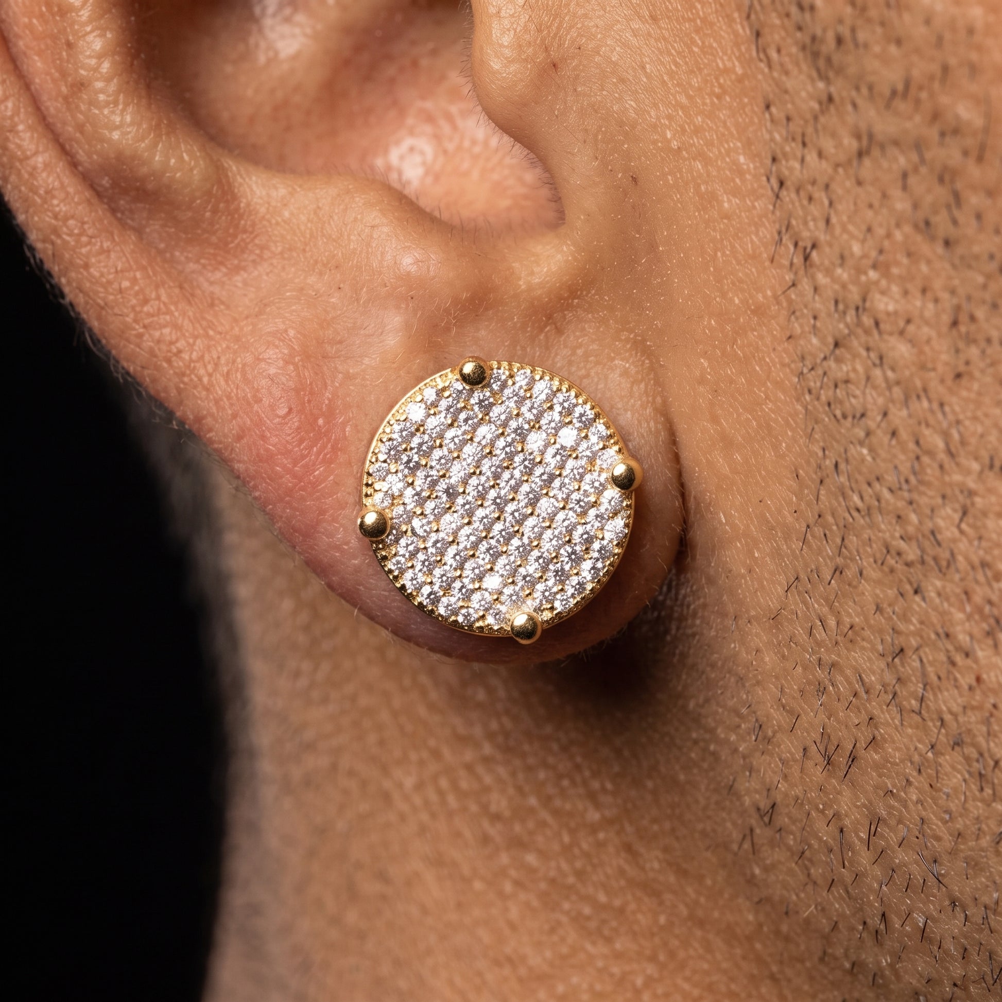 14mm Big Round Cut Pave Earrings - Different Drips