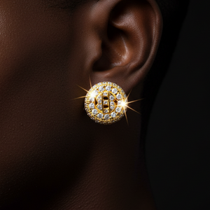 Dollar Sign Medallion Stud Earrings - Different Drips
