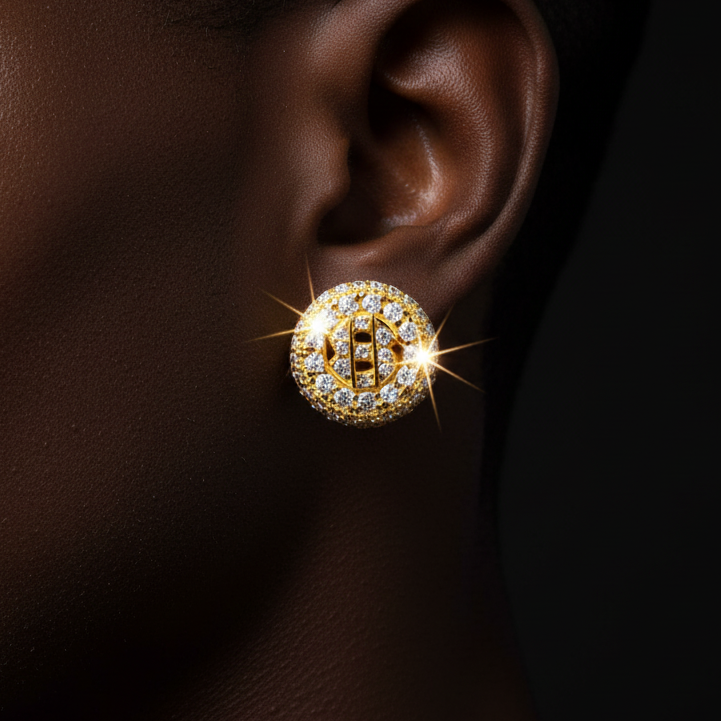 Dollar Sign Medallion Stud Earrings - Different Drips