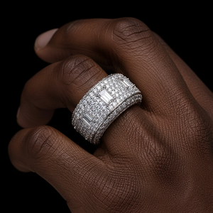 Wide Baguette Scatter Band - Different Drips