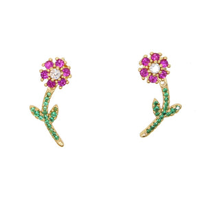 S925 Women's Flower Stud Earrings - Different Drips