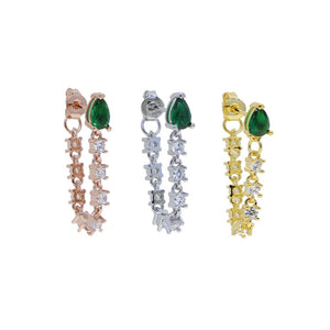 S925 Women's Emerald Tear Drop Earrings - Different Drips