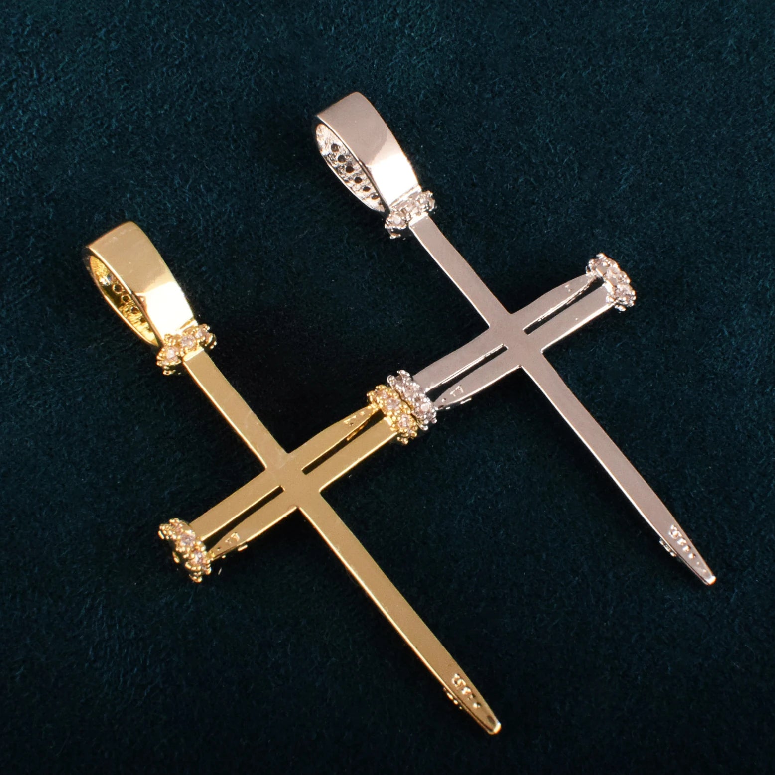 Small Nail Cross Pendant - Different Drips