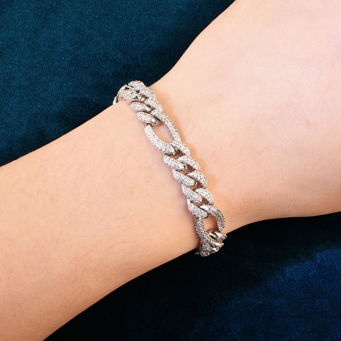 8mm Iced Figaro Link Bracelet - Different Drips