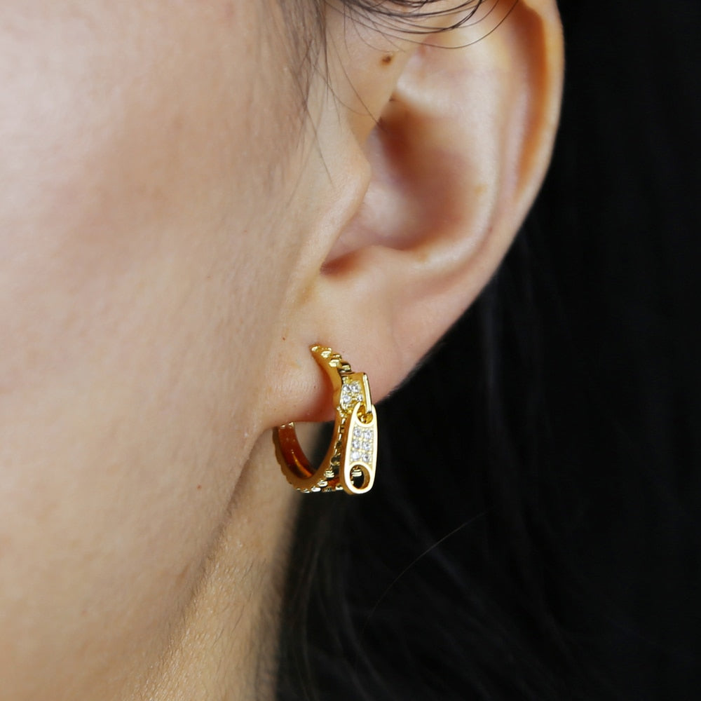 S925 Women's Zipper Huggie Earrings - Different Drips