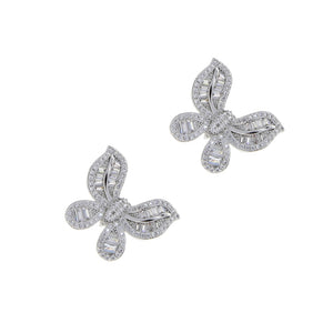 S925 Women's Baguette Butterfly Earrings - Different Drips