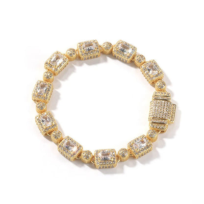 8mm Baguette Halo Iced Tennis Bracelet