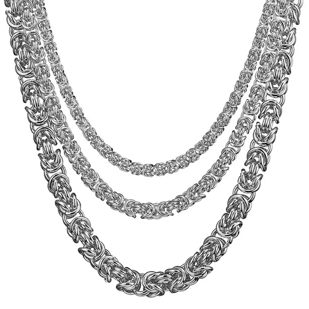 Solid 18k Gold Plated Byzantine Link Chain - Different Drips