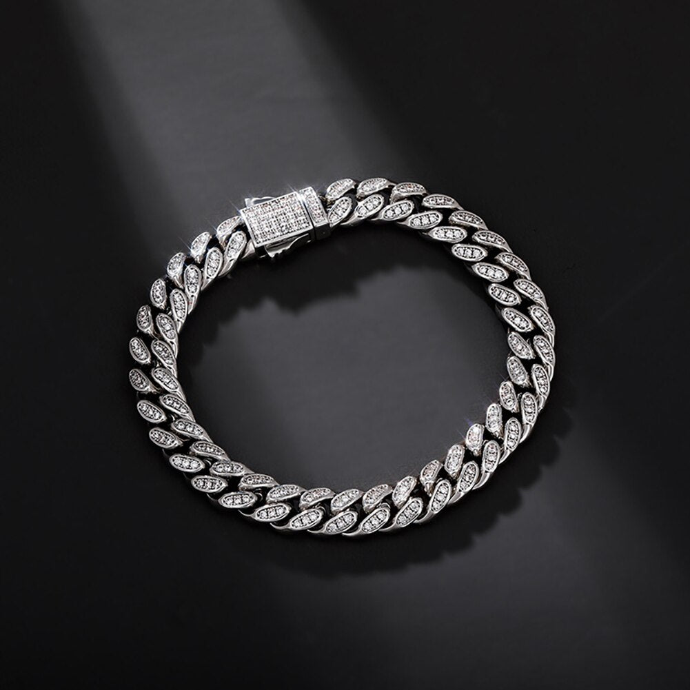 8mm Iced Miami Cuban Link Bracelet - Different Drips
