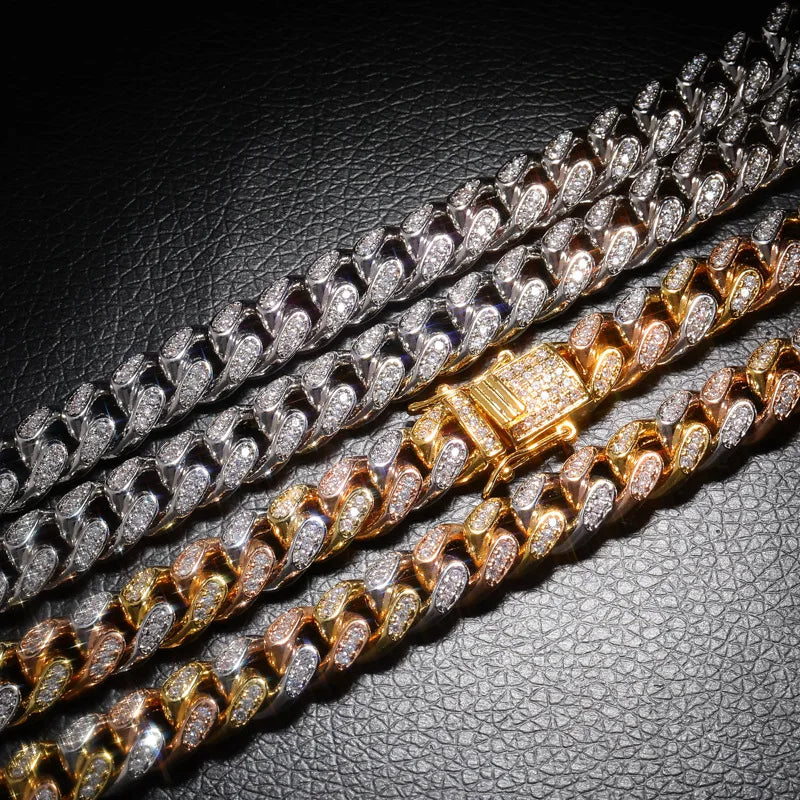 Iced Tri Tone Cuban Link Chain