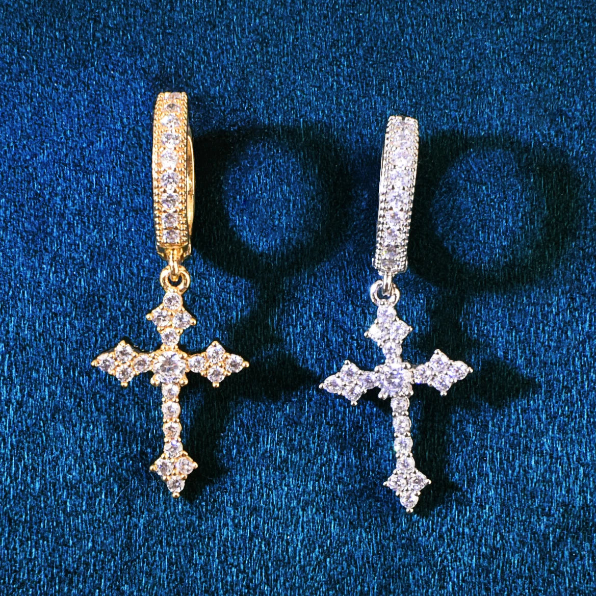 Dangle Differ Diamond Cross Dangle Earrings – Different Drips