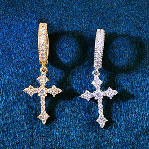 Diamond Cross Dangle Earrings - Different Drips