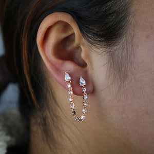 Women's S925 Double Pierced Drop Earrings - Different Drips