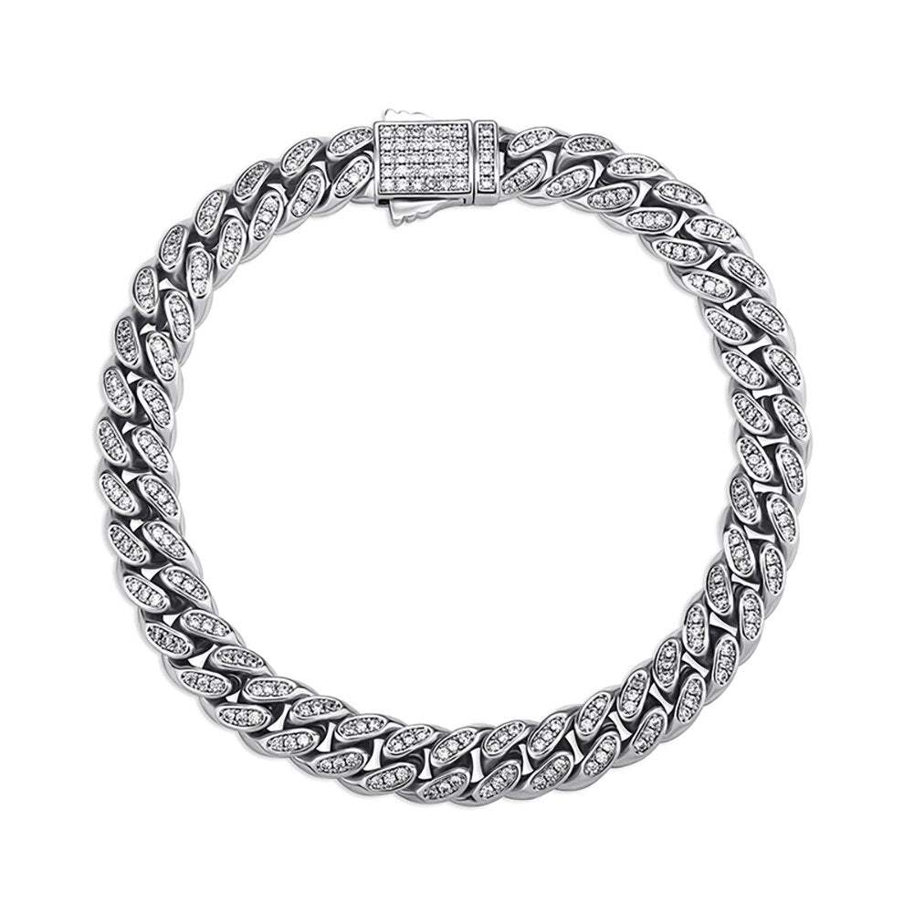 8mm Iced Miami Cuban Link Bracelet - Different Drips