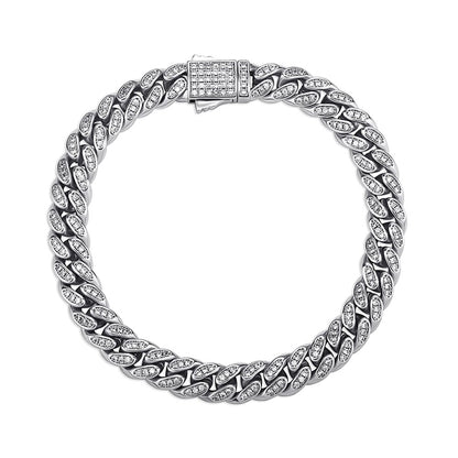 8mm Iced Miami Cuban Link Bracelet - Different Drips