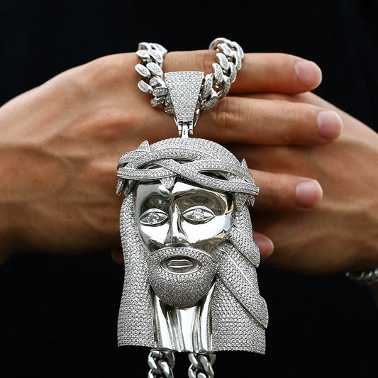 S925 Moissanite Oversized Jesus Pendant - Different Drips