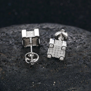 S925 Moissanite Square Paved Diamond Stud Earrings - Different Drips