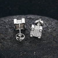 Thumbnail for S925 Moissanite Square Paved Diamond Stud Earrings - Different Drips