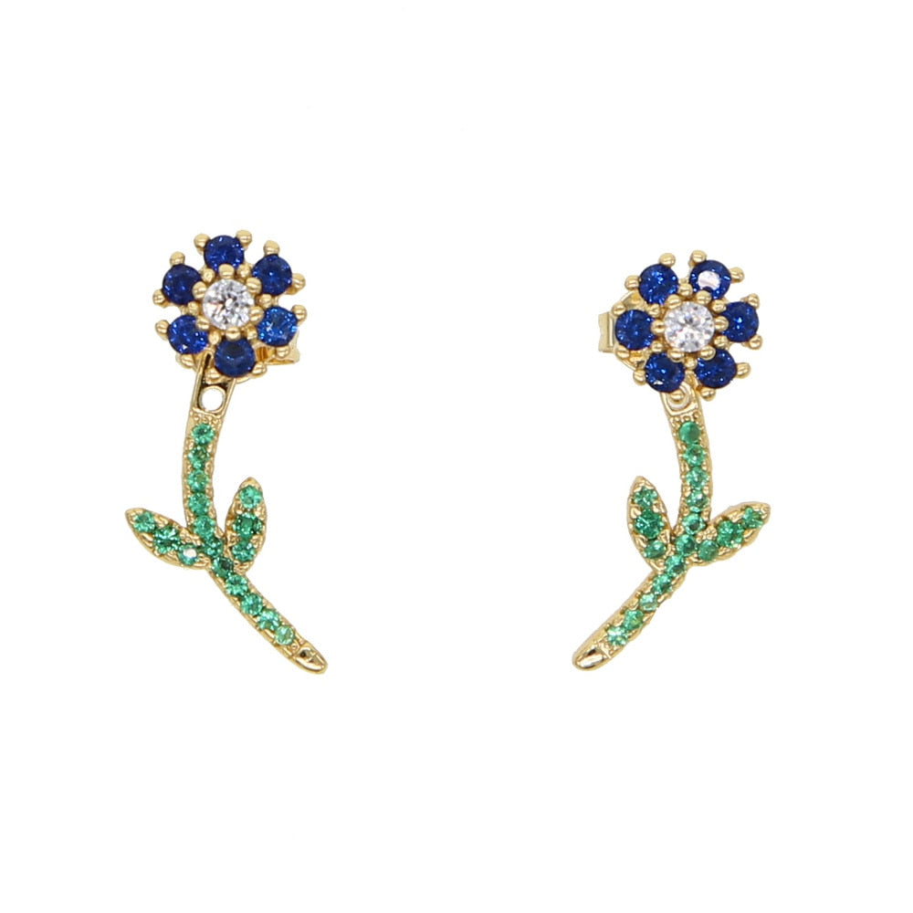 S925 Women's Flower Stud Earrings - Different Drips