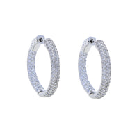Thumbnail for S925 Women's Small Pave Hoop Earrings - Different Drips