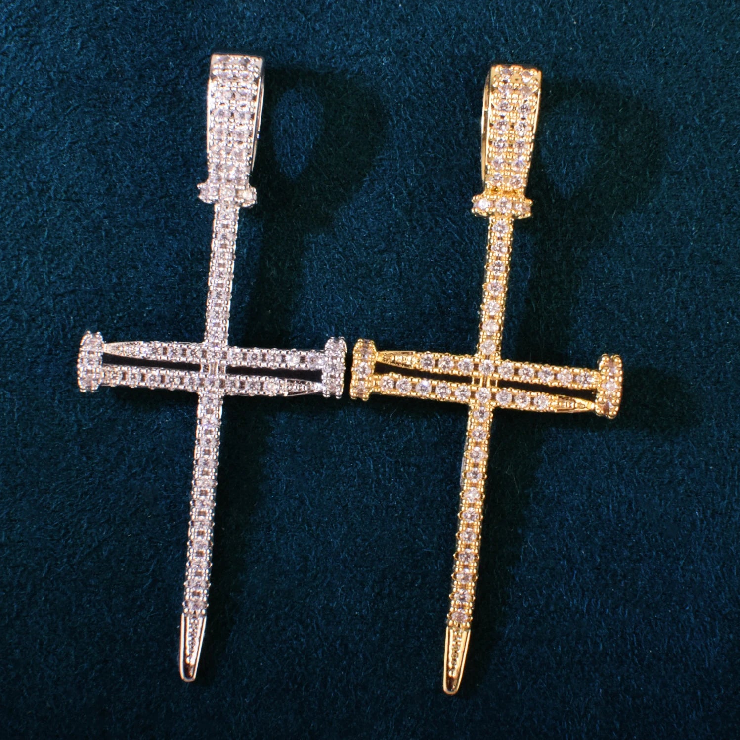 Small Nail Cross Pendant - Different Drips