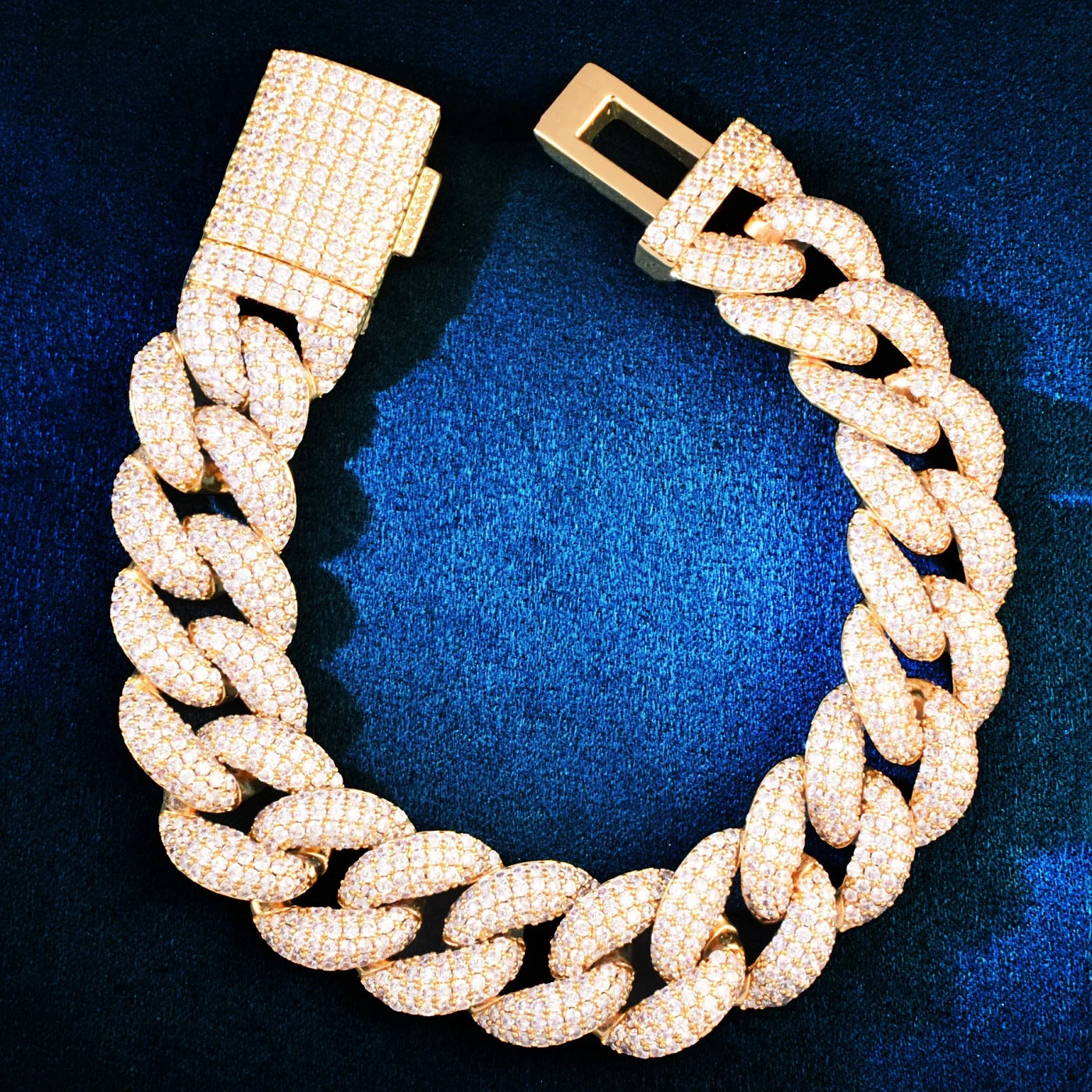 19mm Iced Miami Cuban Link Bracelet - Different Drips