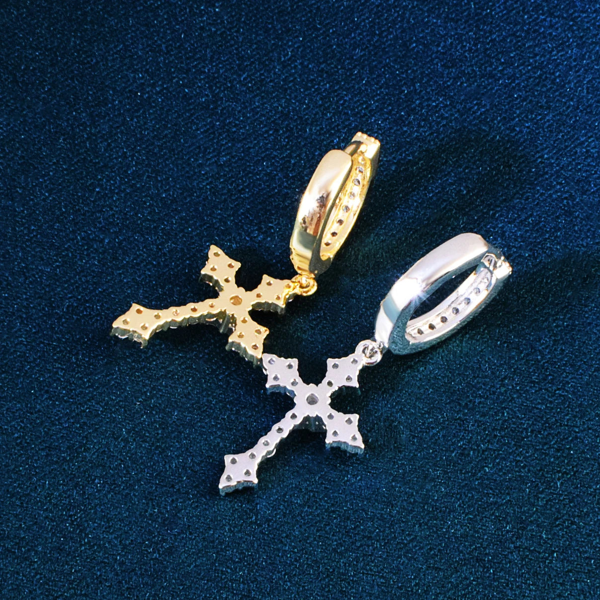 Diamond Cross Dangle Earrings - Different Drips