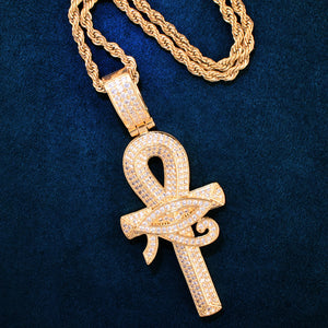 Eye of Horus Ankh Cross Pendant - Different Drips