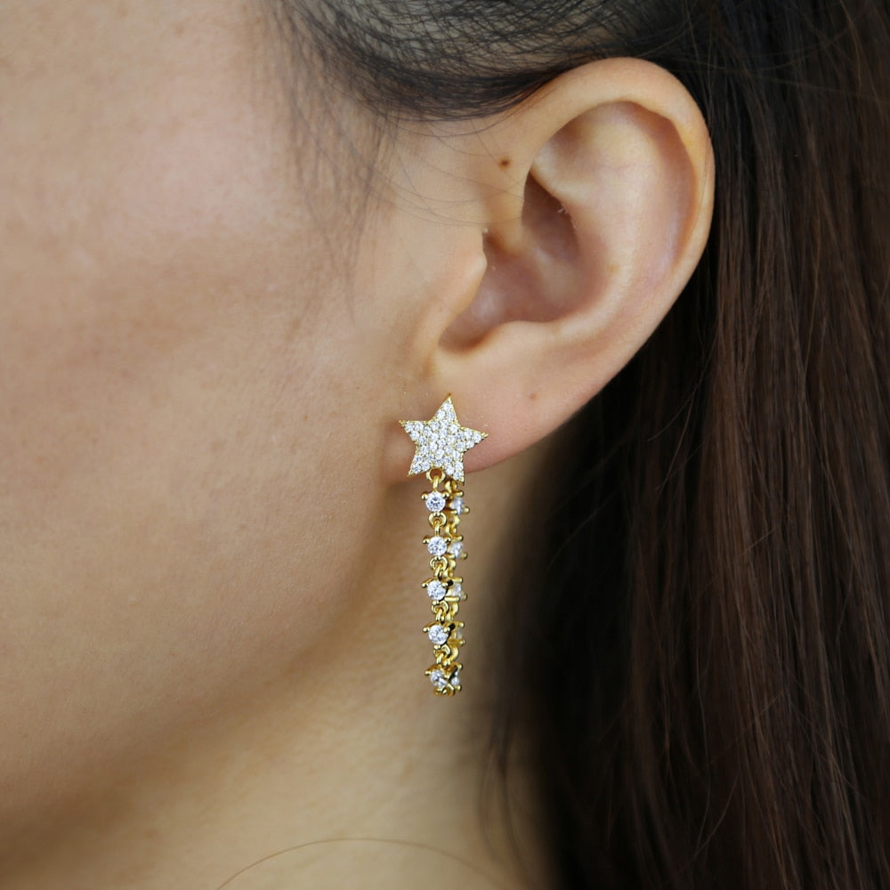 S925 Women's Star Drop Earrings - Different Drips