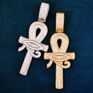 Eye of Horus Ankh Cross Pendant - Different Drips