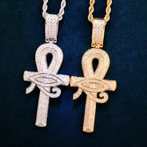 Eye of Horus Ankh Cross Pendant - Different Drips