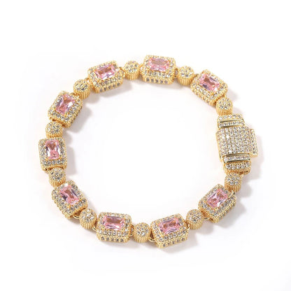 8mm Baguette Halo Iced Tennis Bracelet