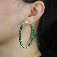 Thumbnail for S925 Women's Medium Eternity Hoop Earrings - Colored - Different Drips