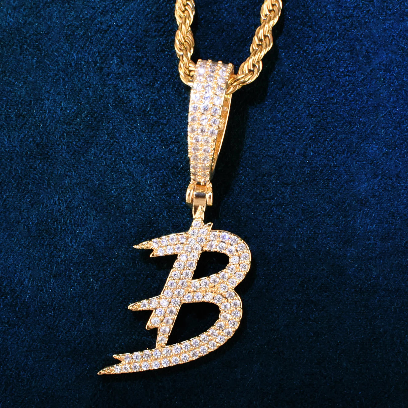 Brush Font Single Letter Pendant - Different Drips