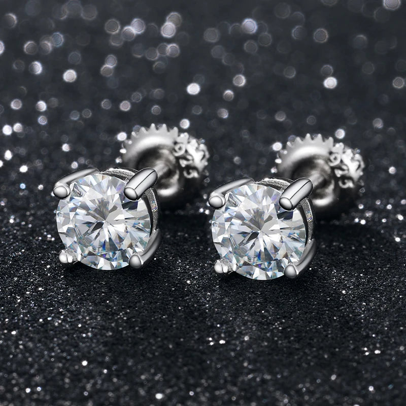 8mm S925 Moissanite Diamond Stud Earrings - Different Drips