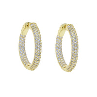 Thumbnail for S925 Women's Small Pave Hoop Earrings - Different Drips