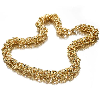 Solid 18k Gold Plated Byzantine Link Chain - Different Drips