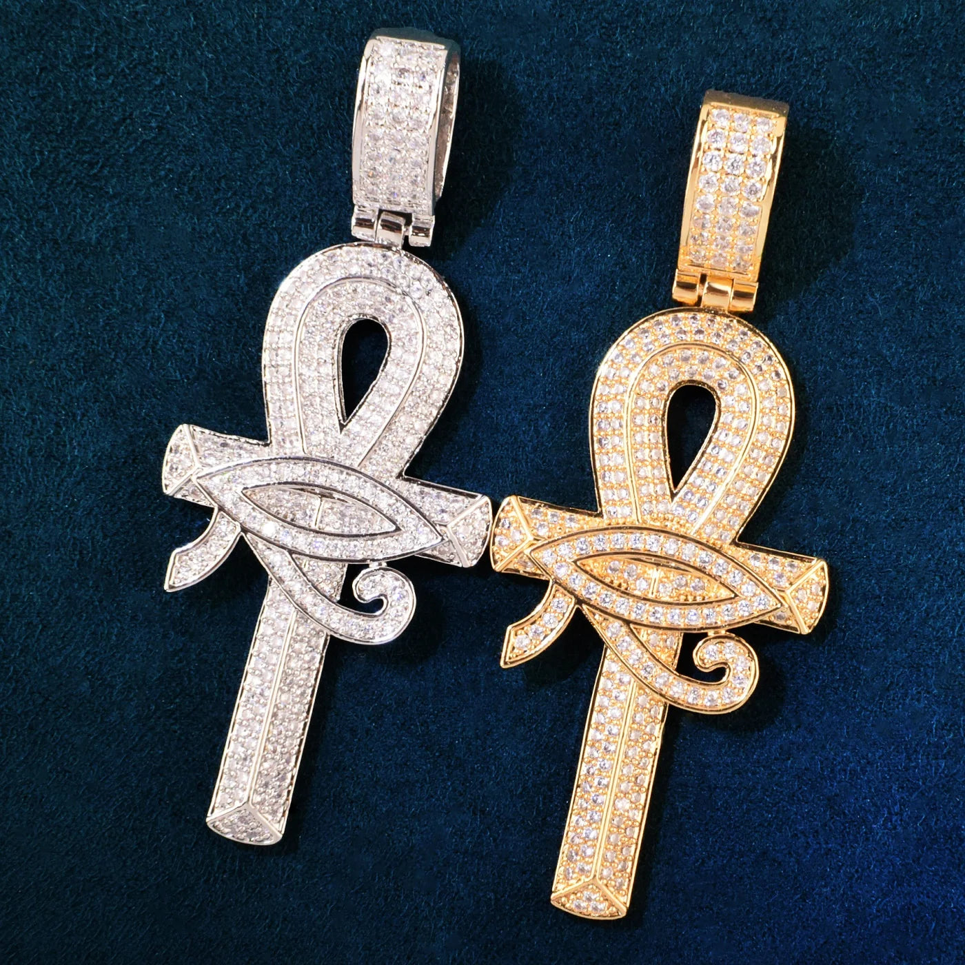 Eye of Horus Ankh Cross Pendant - Different Drips