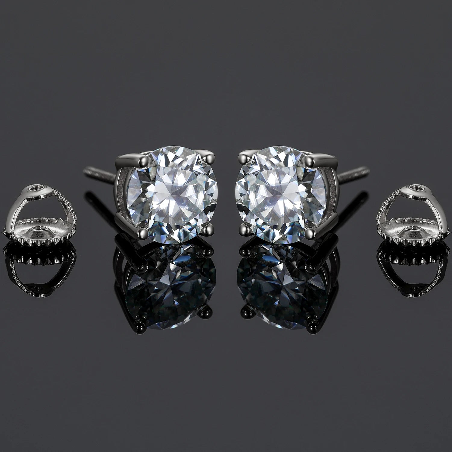 8mm S925 Moissanite Diamond Stud Earrings - Different Drips