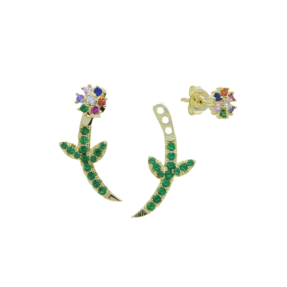 S925 Women's Flower Stud Earrings - Different Drips