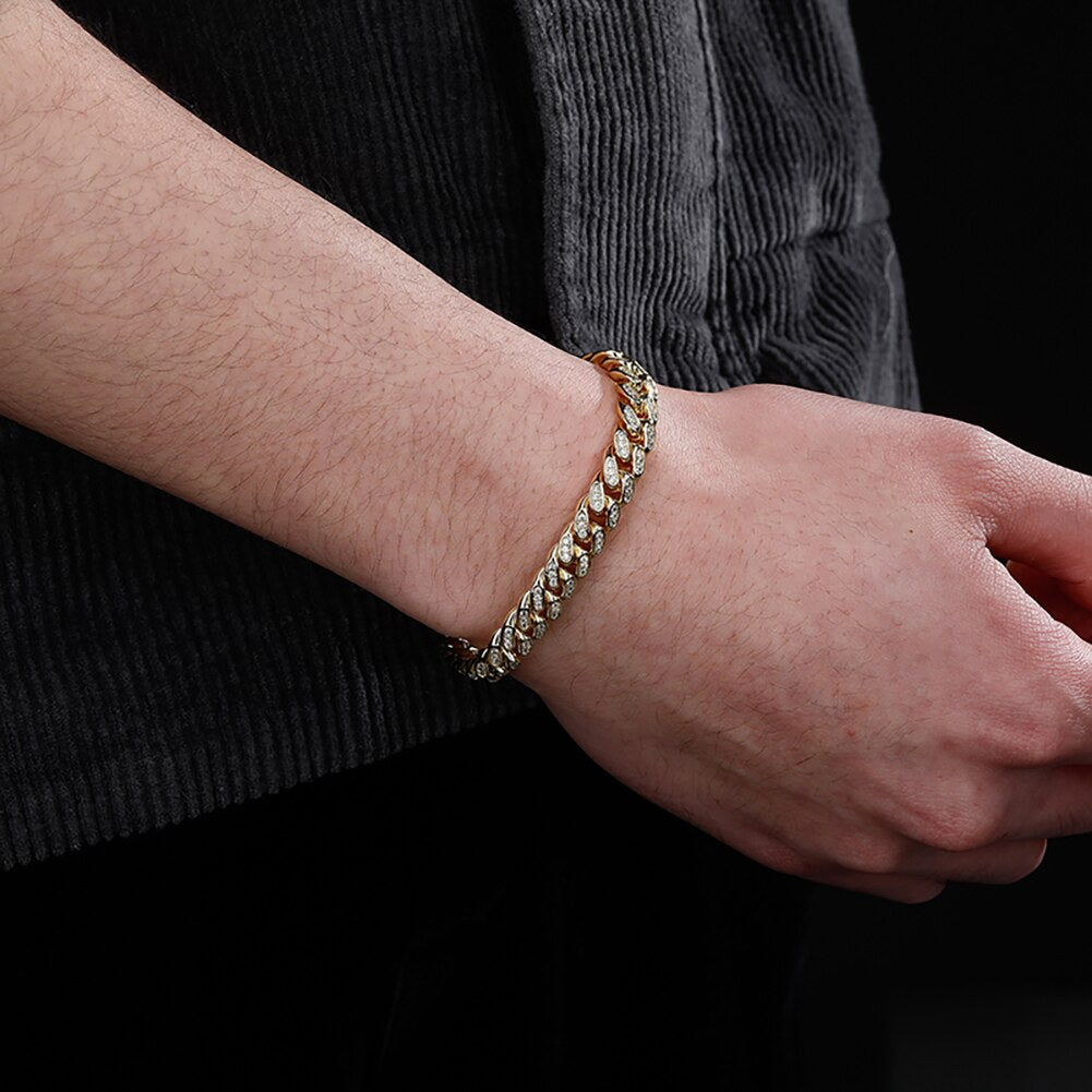 8mm Iced Miami Cuban Link Bracelet - Different Drips