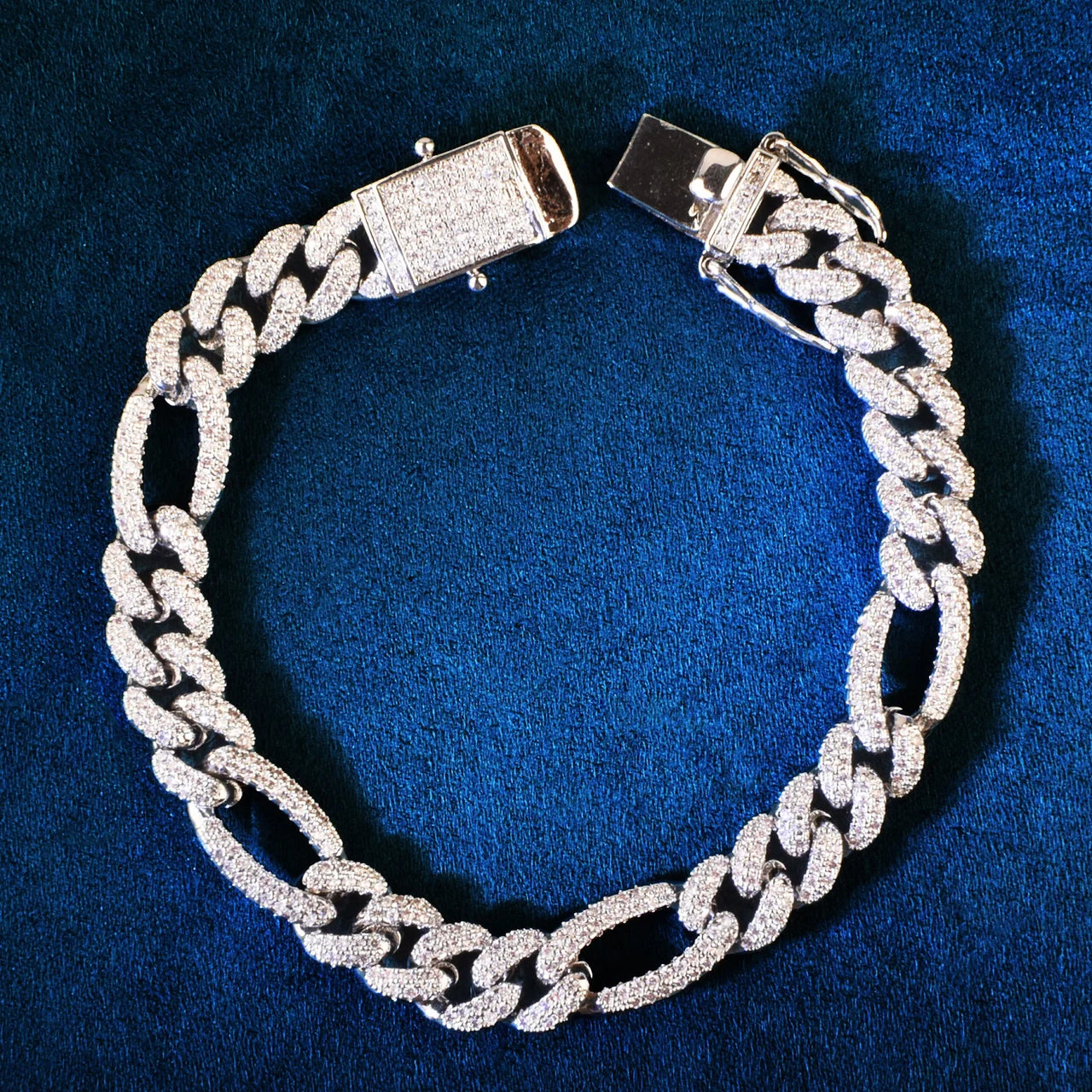 8mm Iced Figaro Link Bracelet - Different Drips
