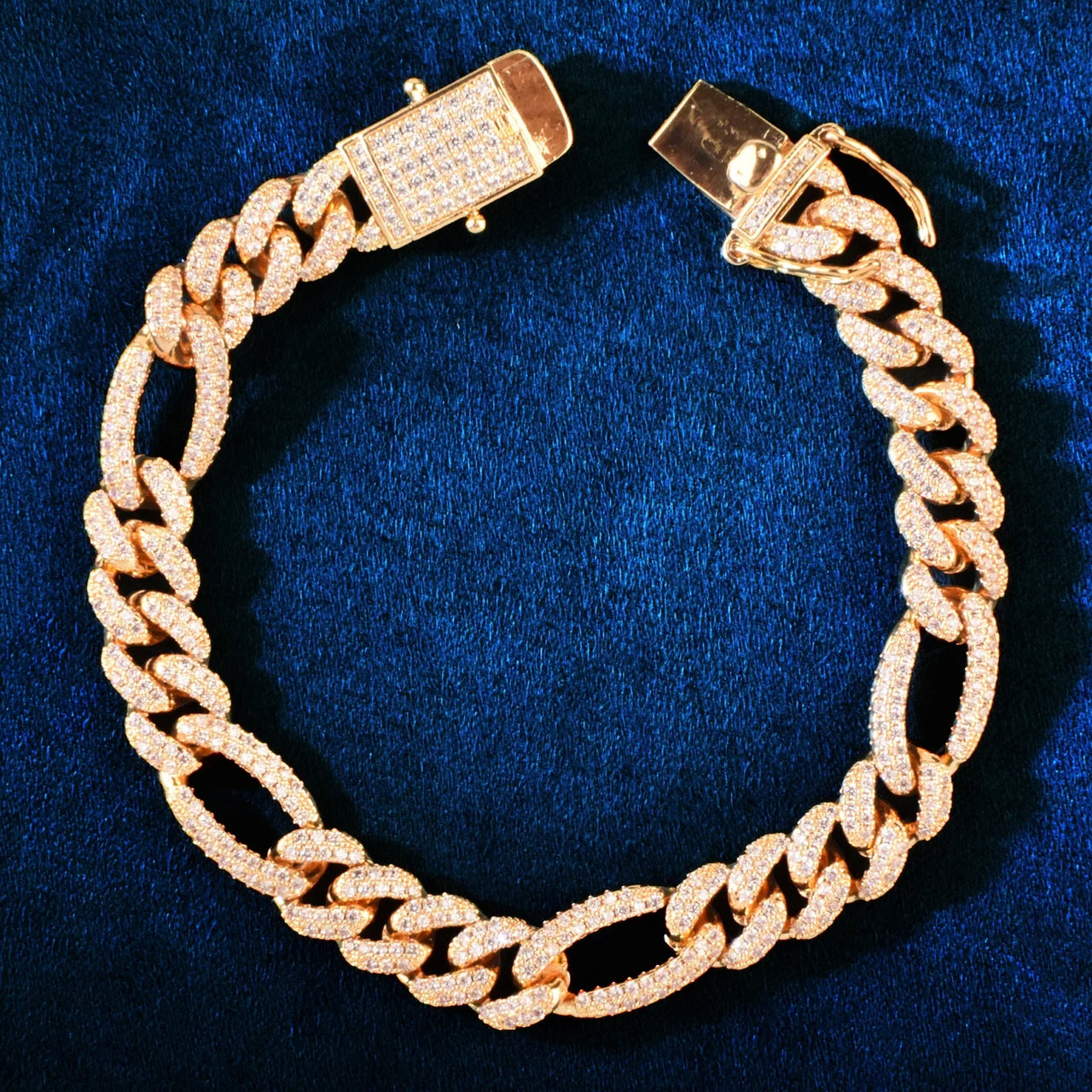 8mm Iced Figaro Link Bracelet - Different Drips