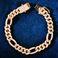Thumbnail for 8mm Iced Figaro Link Bracelet - Different Drips
